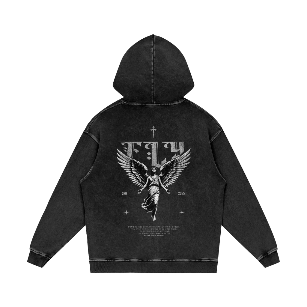 FLY SNOW WASH OVERSIZED HOODIE
