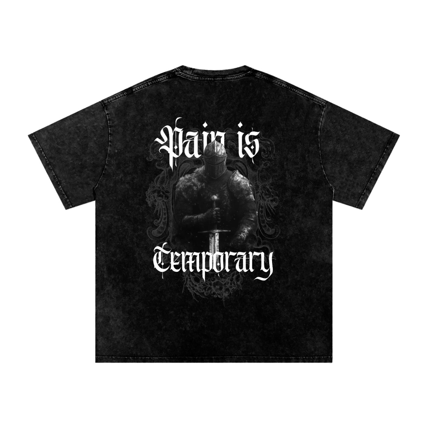 PAIN IS TEMPORARY SNOW WASH OVERSIZED T