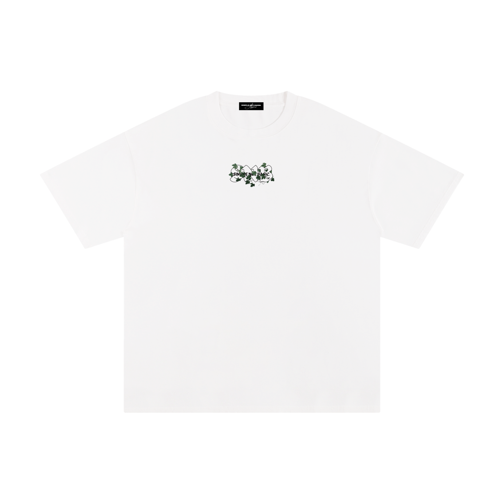 ARTEMIS SOLID OVERSIZED T WHITE & APRICOT