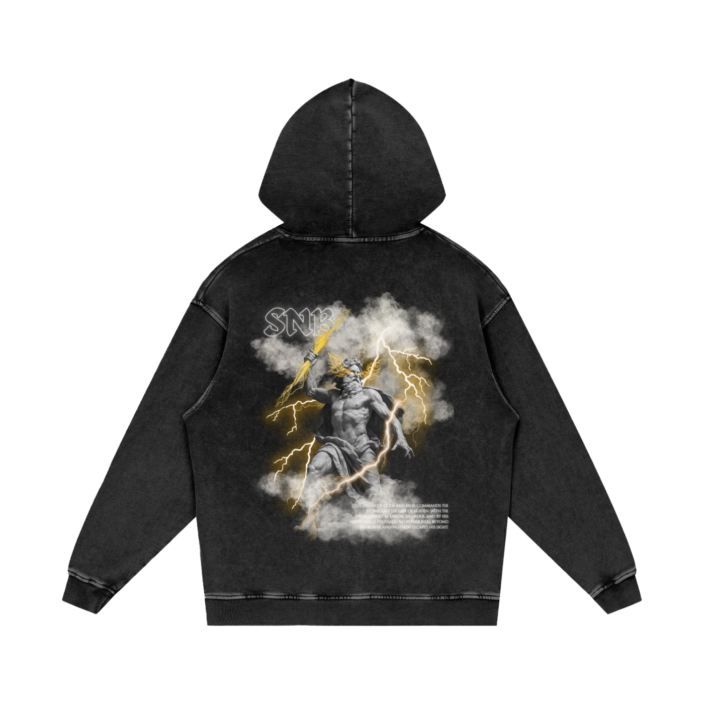 ZEUS SNOW WASH OVERSIZED HOODIE