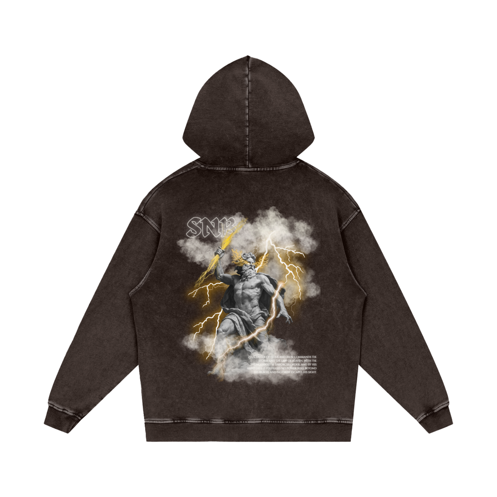 ZEUS SNOW WASH OVERSIZED HOODIE