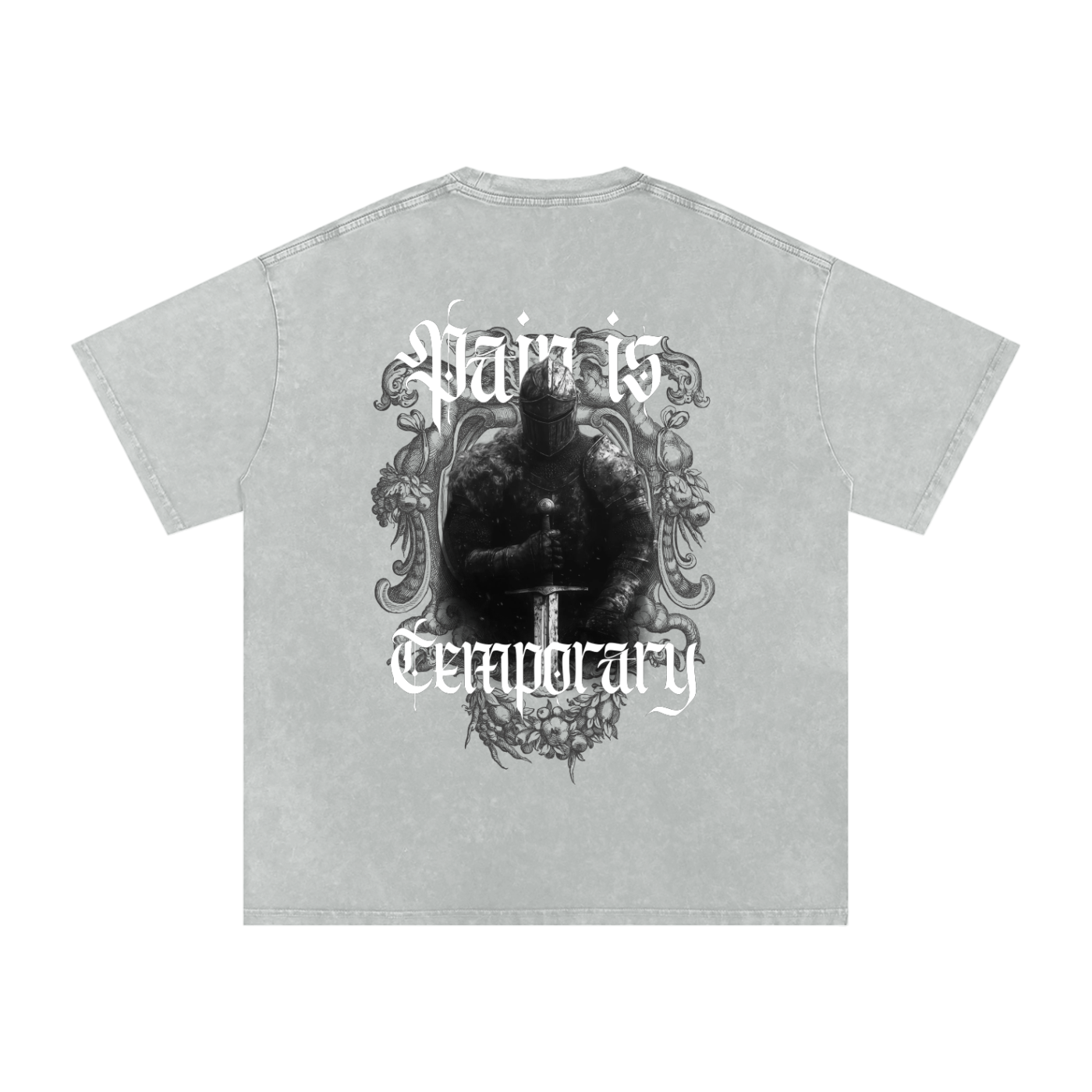 PAIN IS TEMPORARY SNOW WASH OVERSIZED T