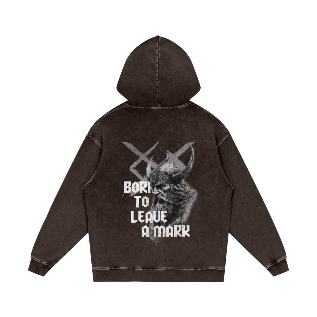BORN TO LEAVE A MARK SNOW WASH OVERSIZED HOODIE