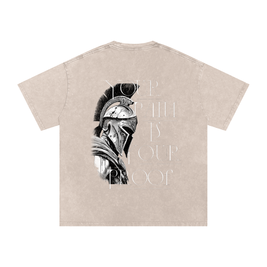 PAIN IS YOUR PROOF SNOW WASH OVERSIZED T