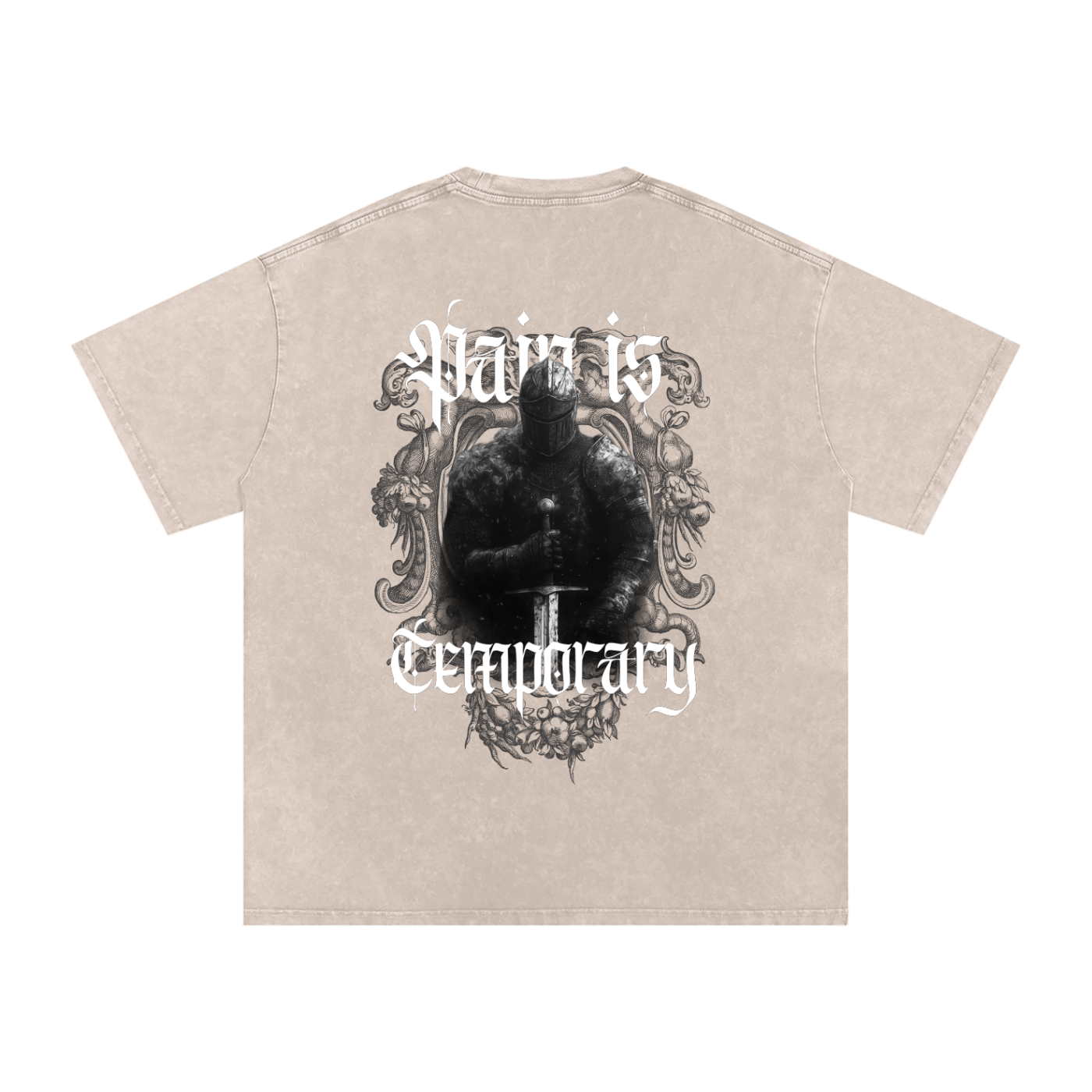 PAIN IS TEMPORARY SNOW WASH OVERSIZED T