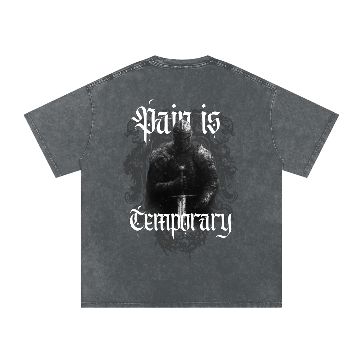 PAIN IS TEMPORARY SNOW WASH OVERSIZED T
