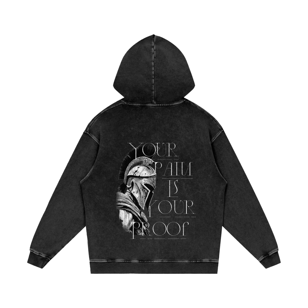 YOUR PAIN IS YOUR PROOF SNOW WASH OVERSIZED HOODIE